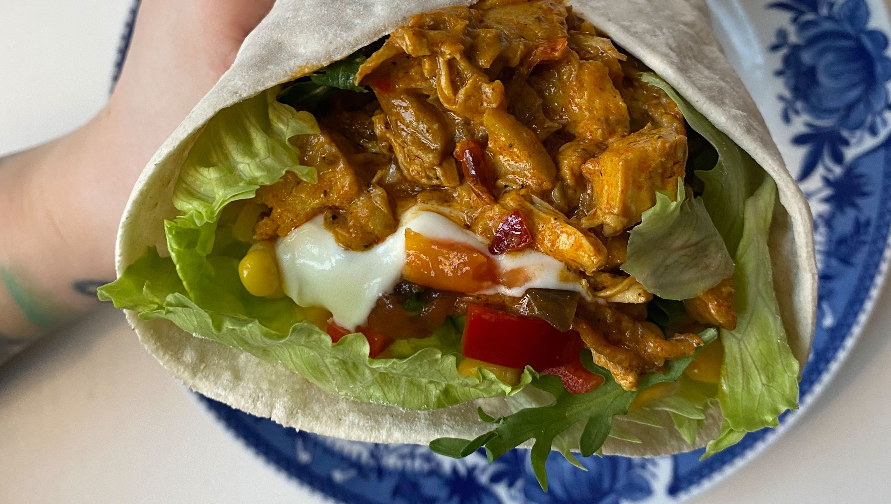 Bild på fajitakyckling, recept.