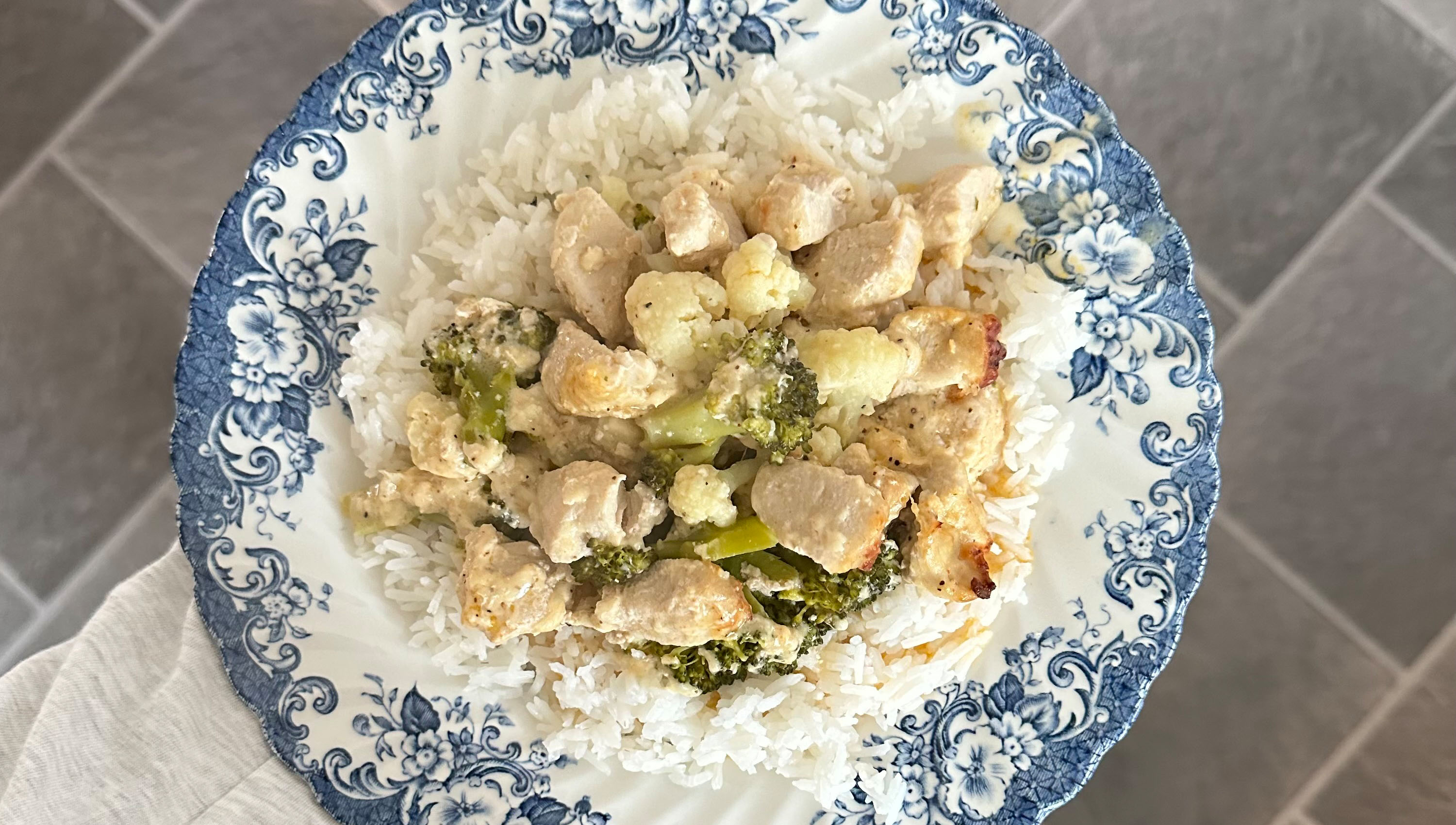 Bild på kycklinggratäng med ris, recept.